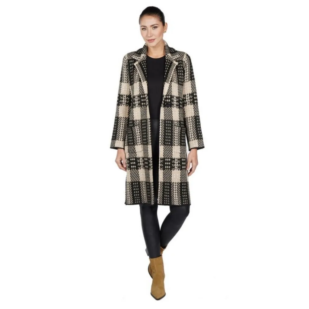 💕LOVE TOKEN💕 Woody Cardigan ~ Beige Plaid Print Large L NWT - Image 3