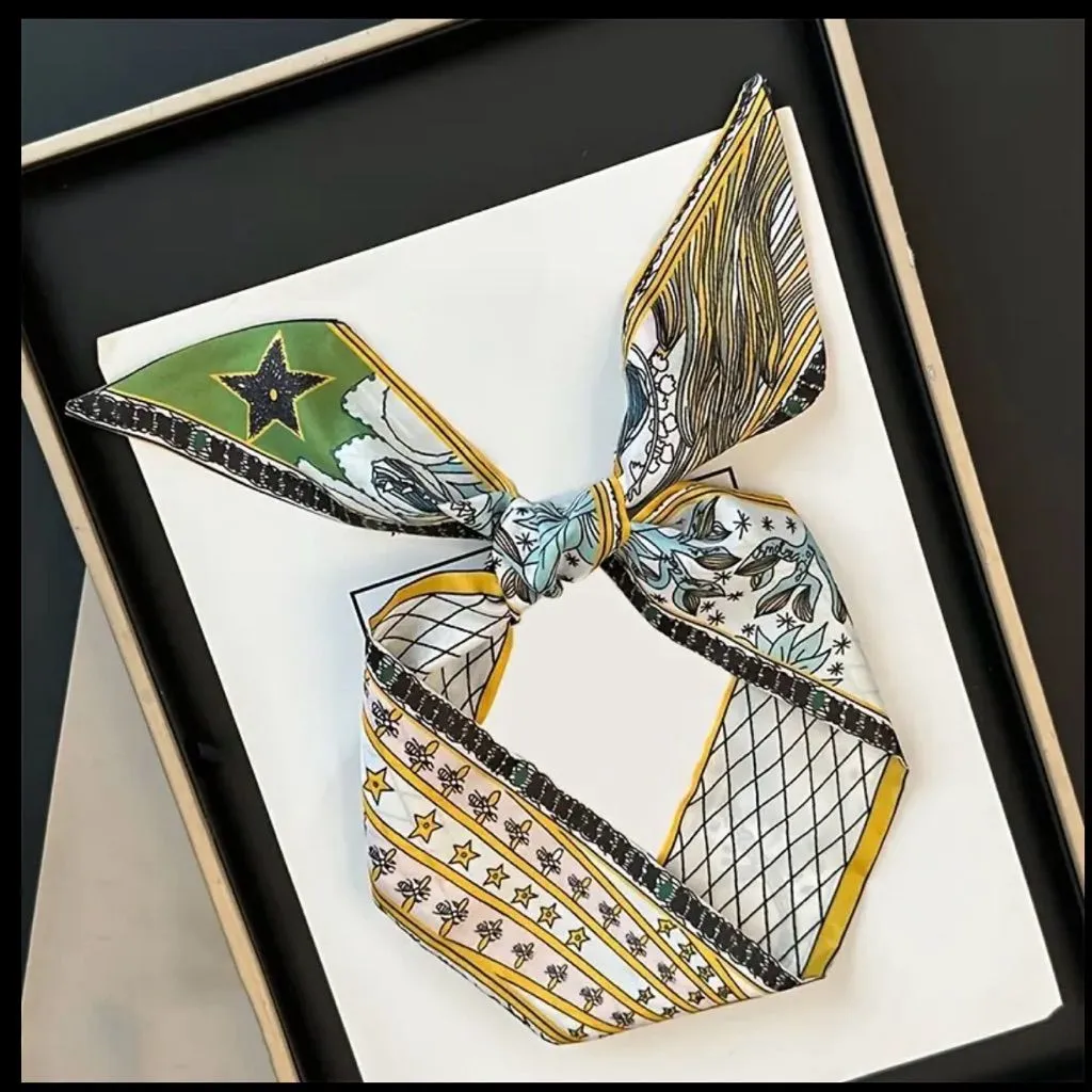 Set of 6 Tarot Card Twilly Scarves Silk Ribbon Scarves / Bag Twillys Green - Image 8