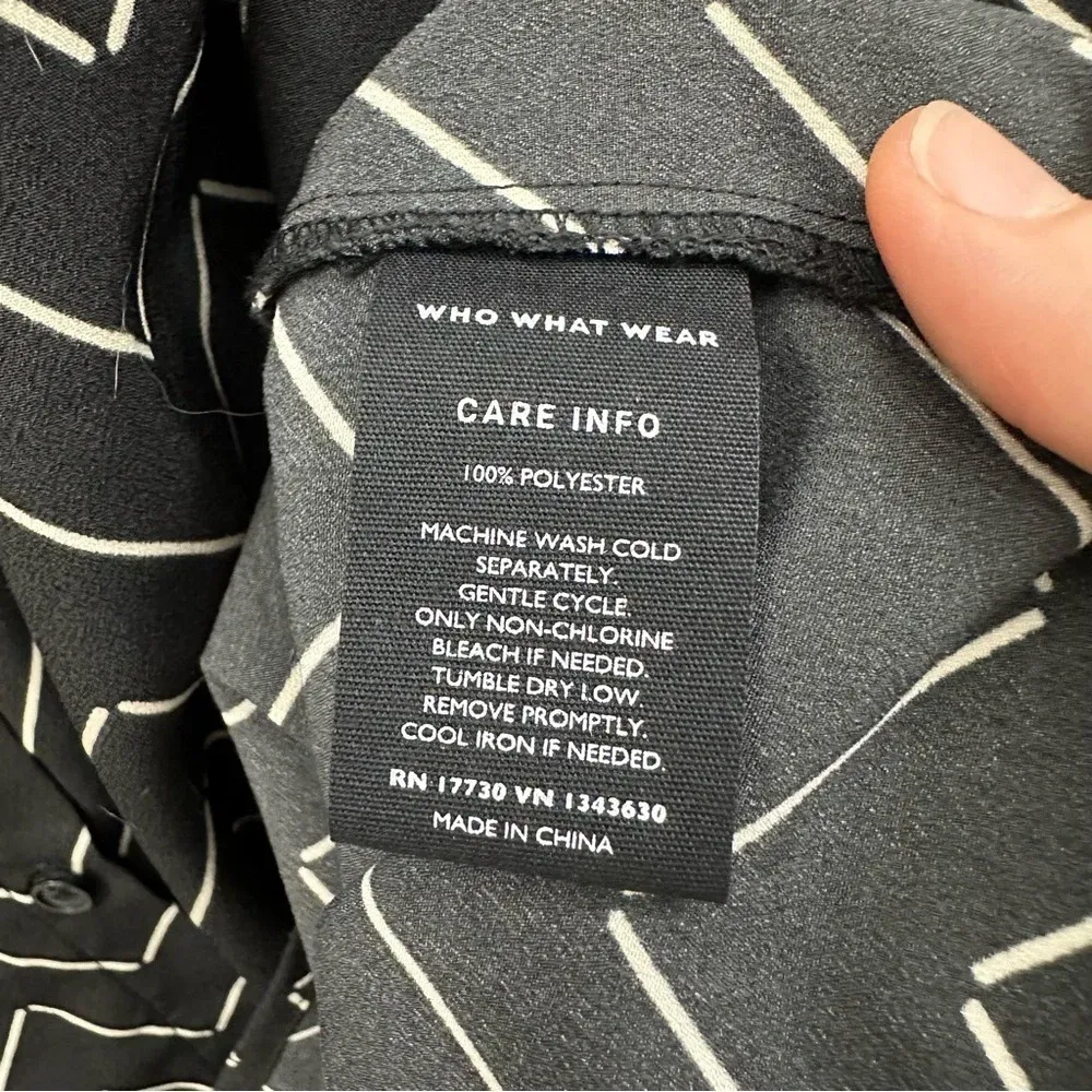 NWT Who What Wear Sleeveless Ruffle Midi Dress Black Tan‎ Women's Small - Image 6