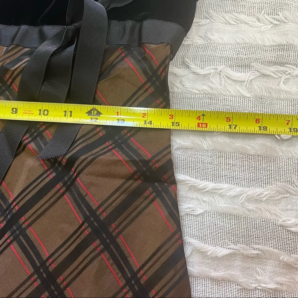 Vtg Jody California Women's Black Red Plaid Velvet Maxi Dress Sz 7/8 Goth Grunge - Image 11