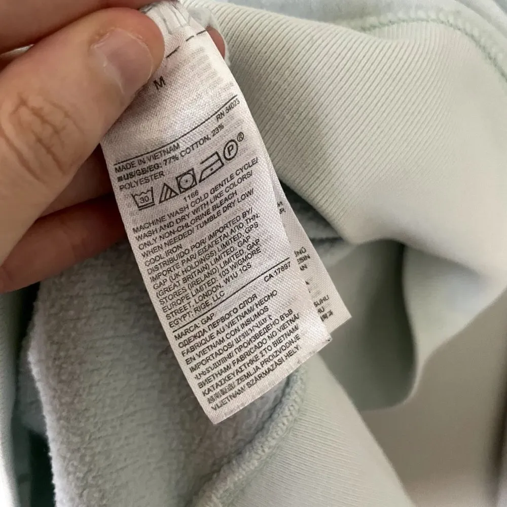 GAP light blue crewneck sweater fleece comfortable casual athleisure workout - Image 5