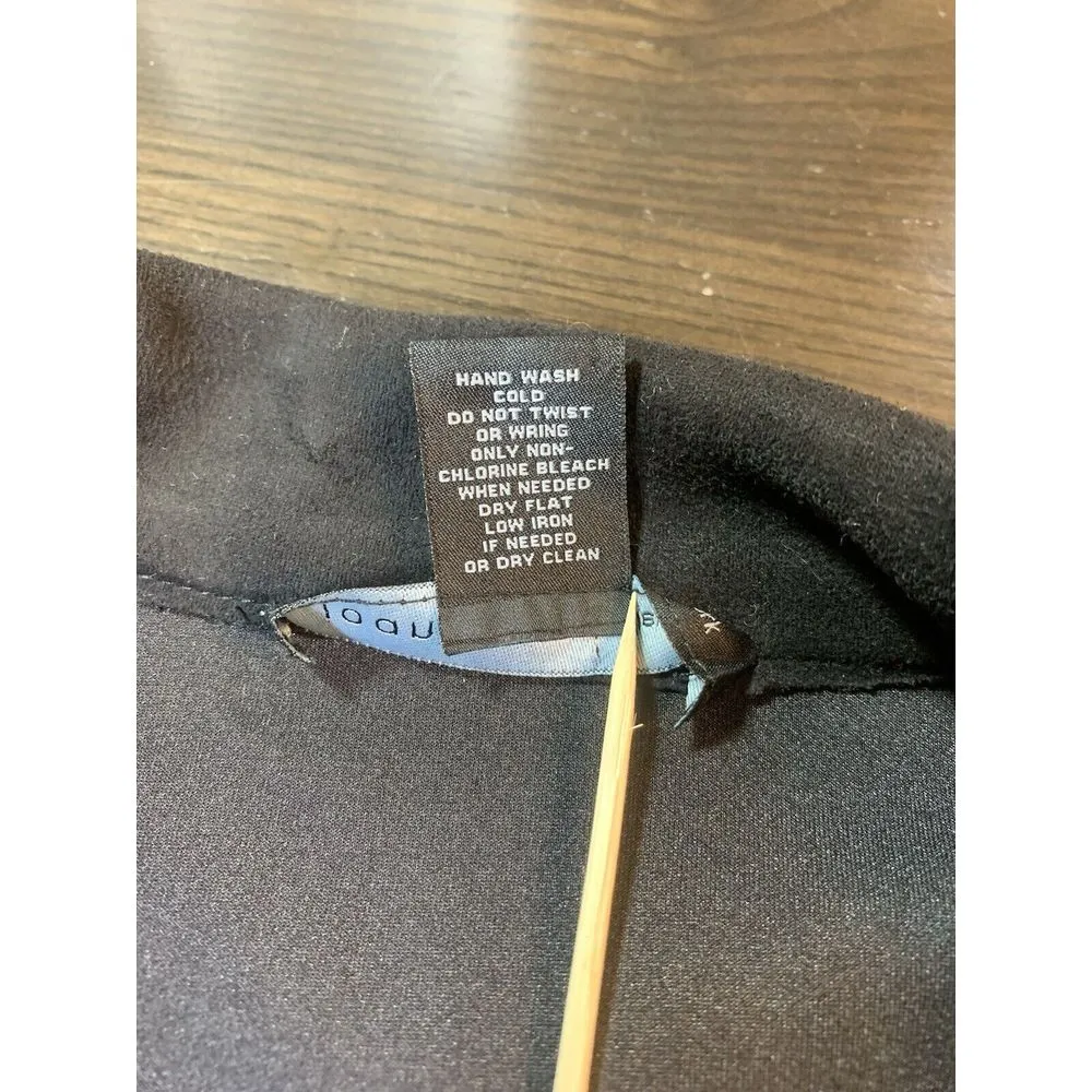 Joan‎ Vass Faux Suede Vegan Leather Blazer Womens XL Black Stretch Jacket - Image 6