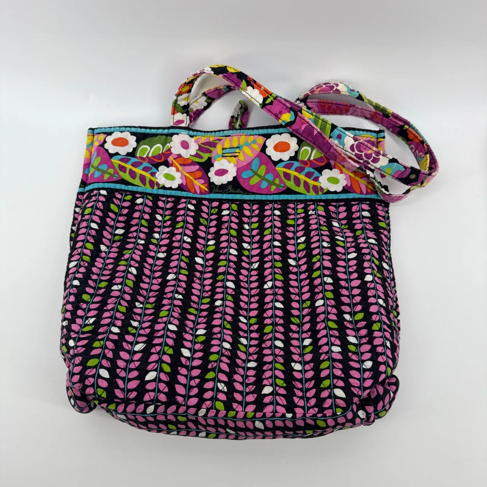 Vera Bradley Quilted Tote Bag Va Va‎ Bloom Floral Print Multicolor Shoulder Bag - Image 7