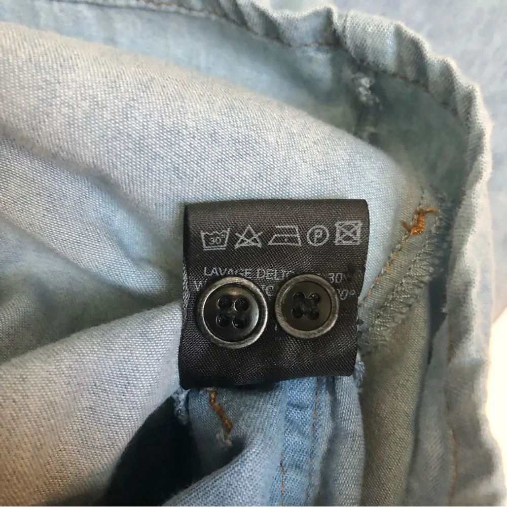 Isabel Marant Etoile Long Sleeve Romper Denim Two-Tone Plaid Patchwork Detail 6 - Image 12