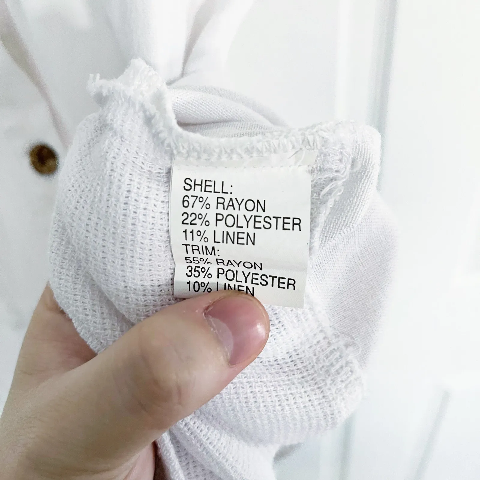 Here. Casual Resort Wear Textured Button Down Top White Size 12 - Image 7