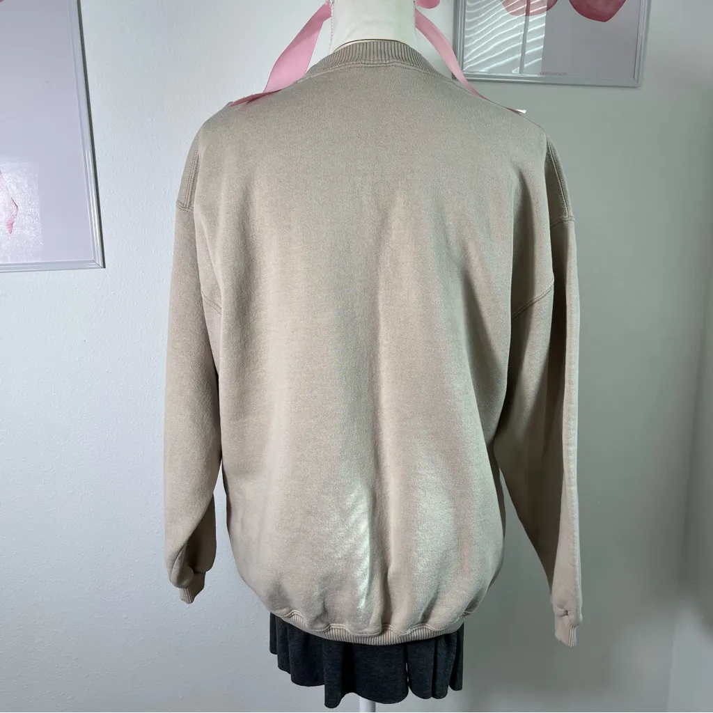 Russell Vintage 90s Cream Beige Crewneck Sweater‎ Made In Usa Womens Large - Image 5