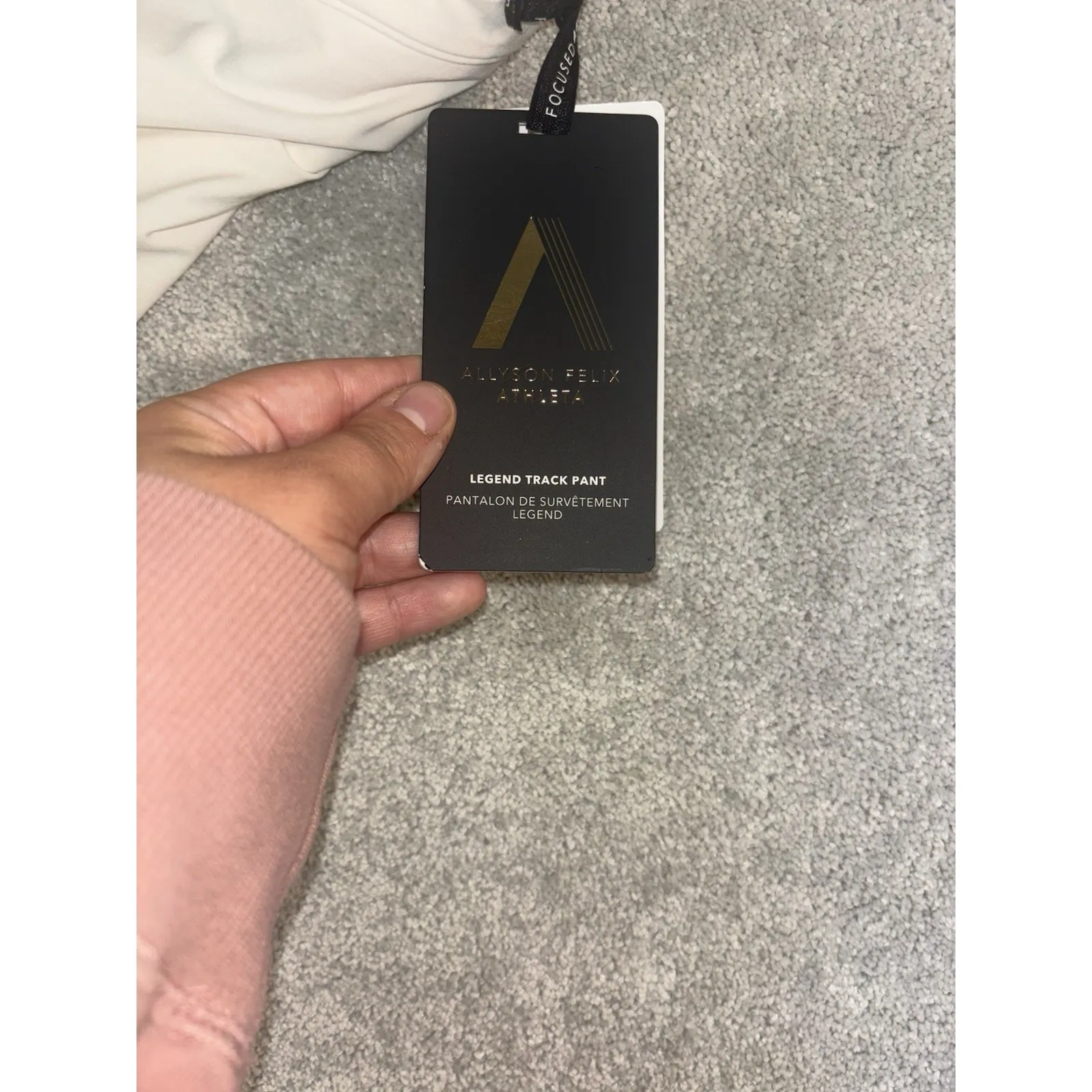 Athleta X Allyson‎ Felix Legend Track Pants Wide Leg Ivory Full Length Large NWT - Image 3