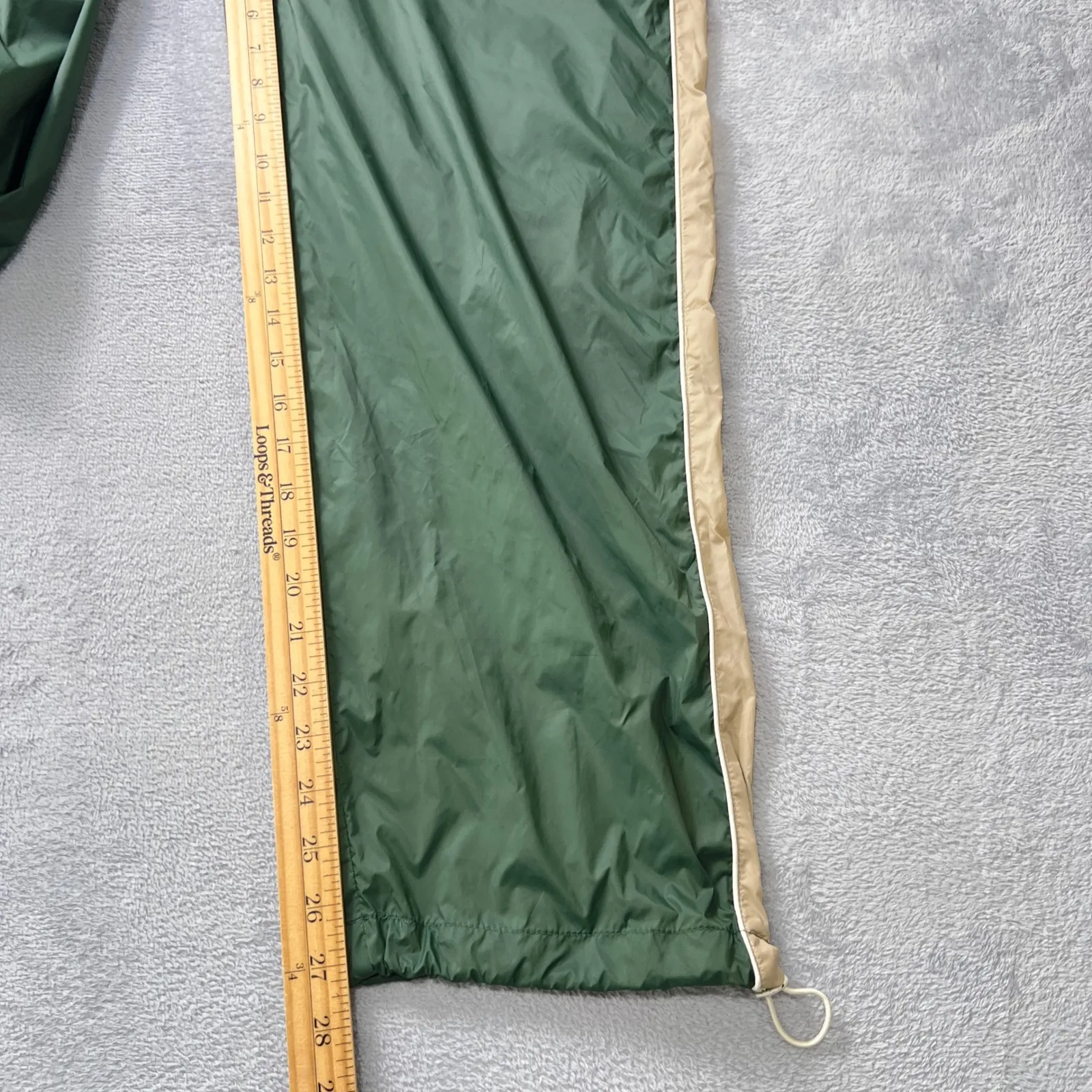 Zara Nylon Track Pants XS Green Beige Drawstring Waist Windbreaker‎ Joggers - Image 8