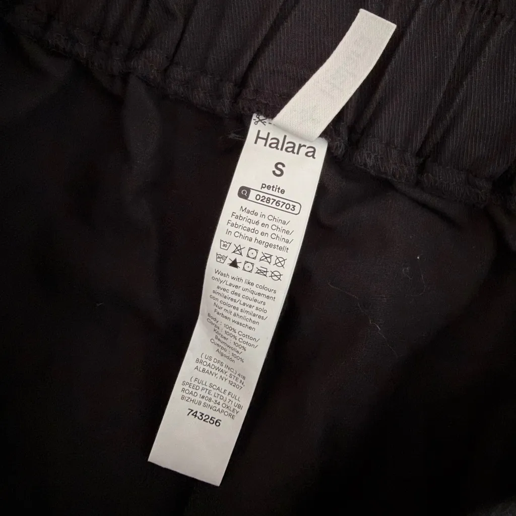 HALARA Mid Rise Zipper Pocket Casual Cotton Black Joggers Sz S Petite - Image 7