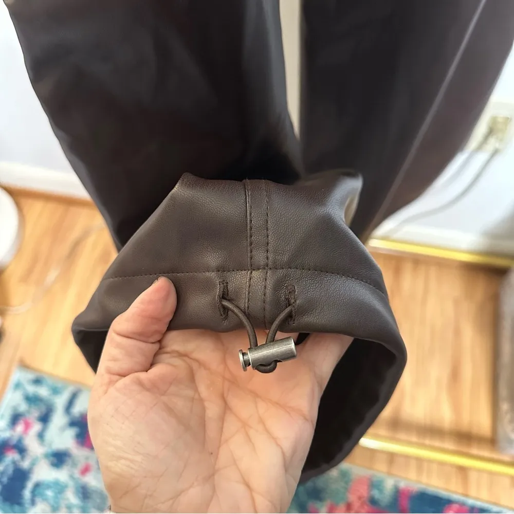 NWT AFRM Frankie Brown Leather Parachute Pants Size 3X - Image 11