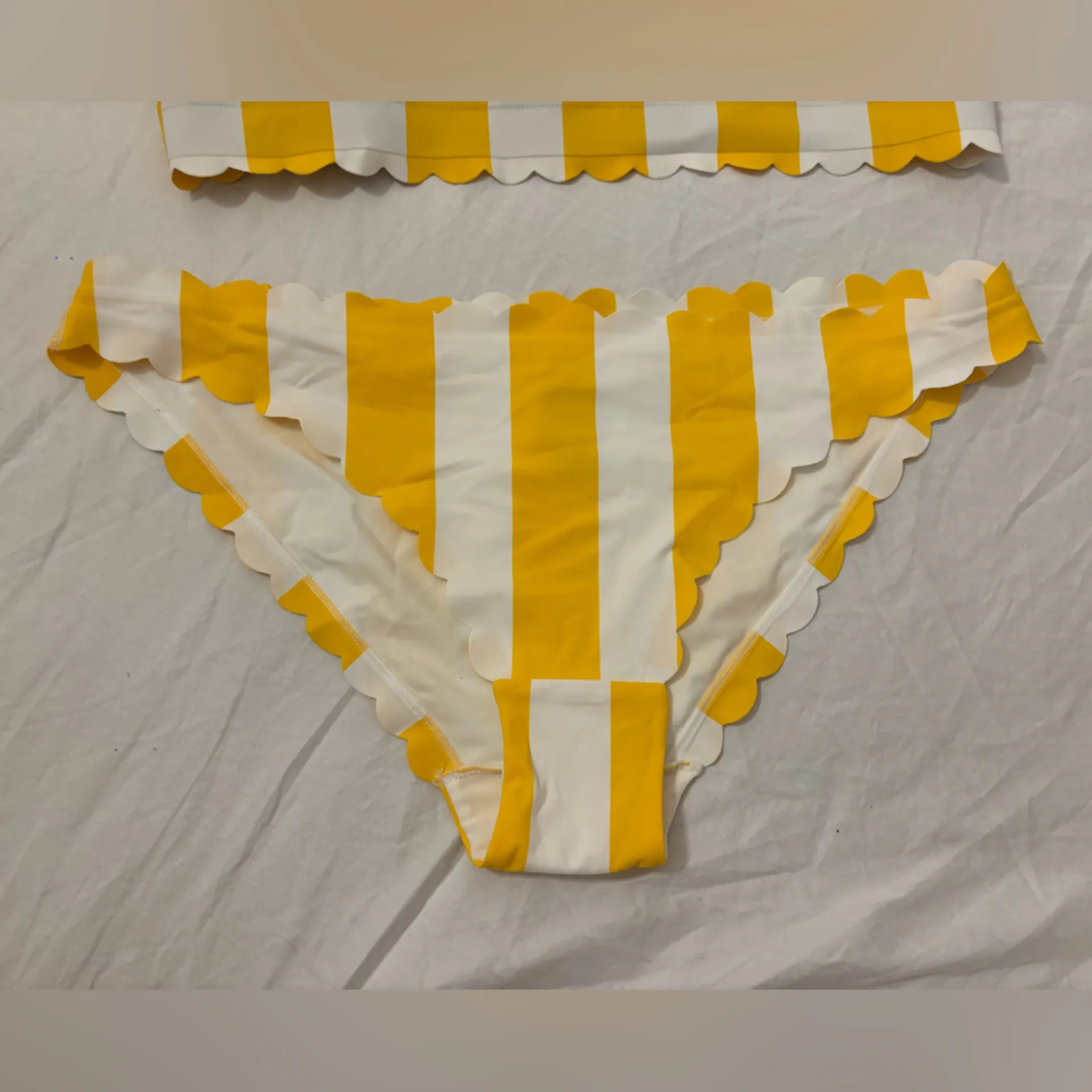 H&M Bikini Set Yellow White Striped M/L - Image 2