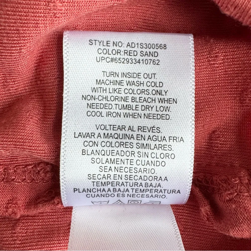 Adrianna Papell Red Sand Swiss Dot Tunic Loose Short Sleeve Round Neck Size XL - Image 8