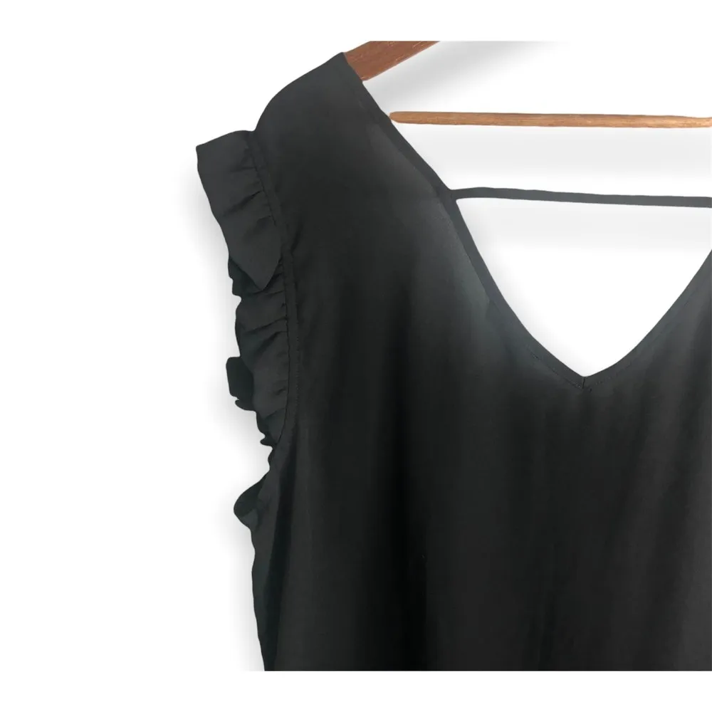 Shein Curve Ruffled Sleeve V-neck Blouse - Image 2