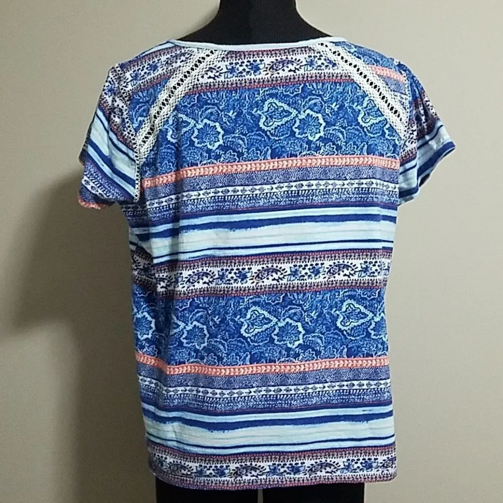 French Laundry Blue, White, & Orange Tee Shirt (1X) - Image 2