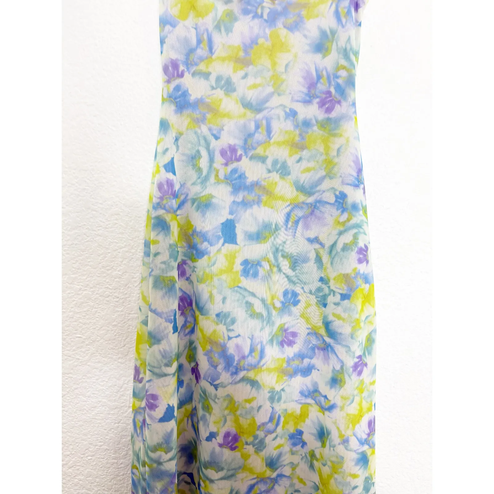 Zara Printed Tulle Maxi Dress Size Small Bow Mix Colors Low Back Mesh 5039/265 - Image 10