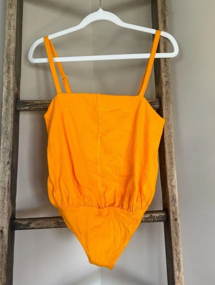 NWT Marissa Ribbed Bodysuit Tangerine Orange Size XS - Image 2