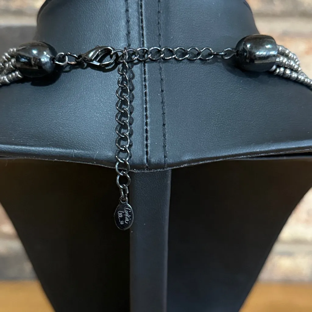 Cookie Lee 6 strand layered silver tone beaded necklace - Image 5