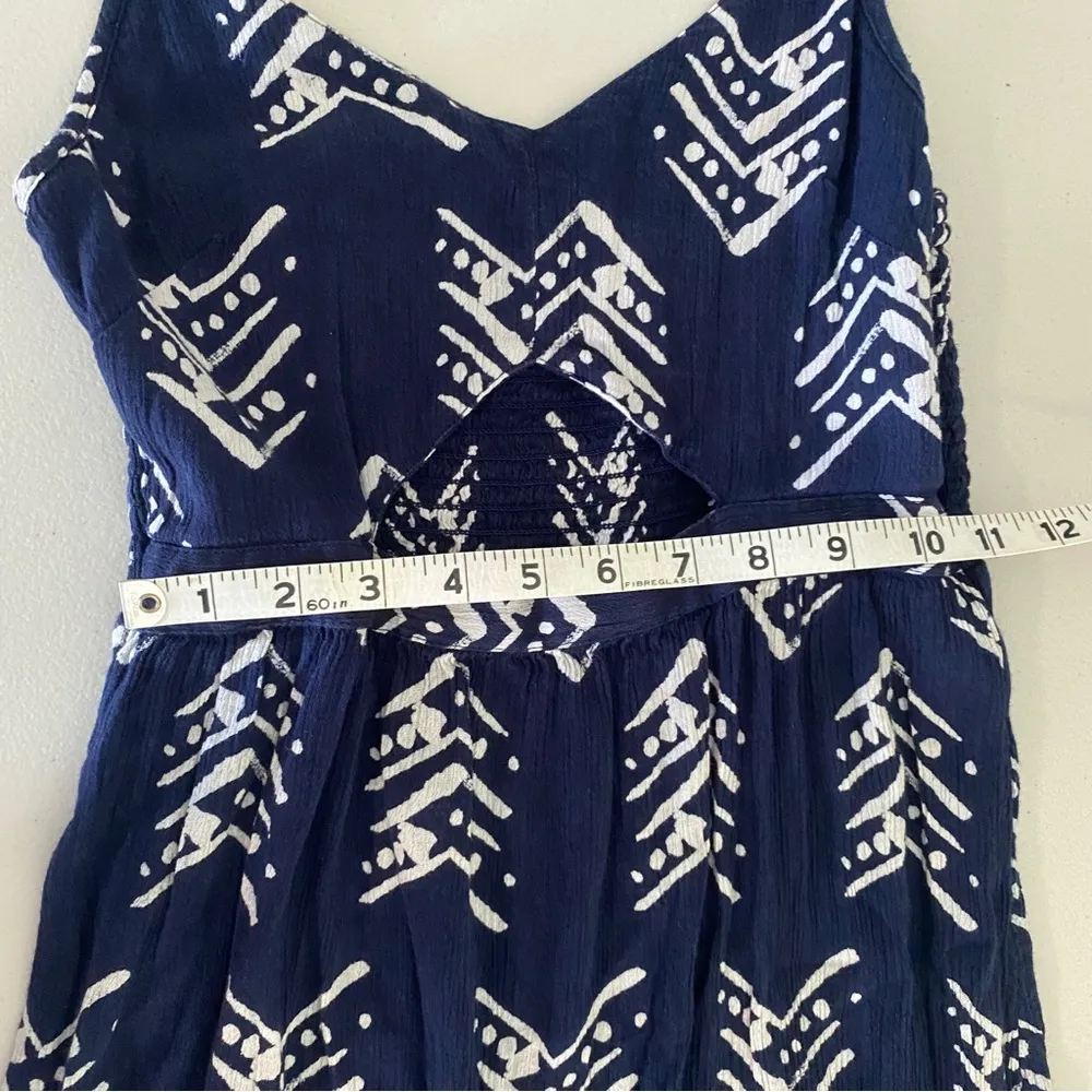 American Eagle Aerie Navy Blue Cut-out Smocked Back Maxi Dress XS - Image 9