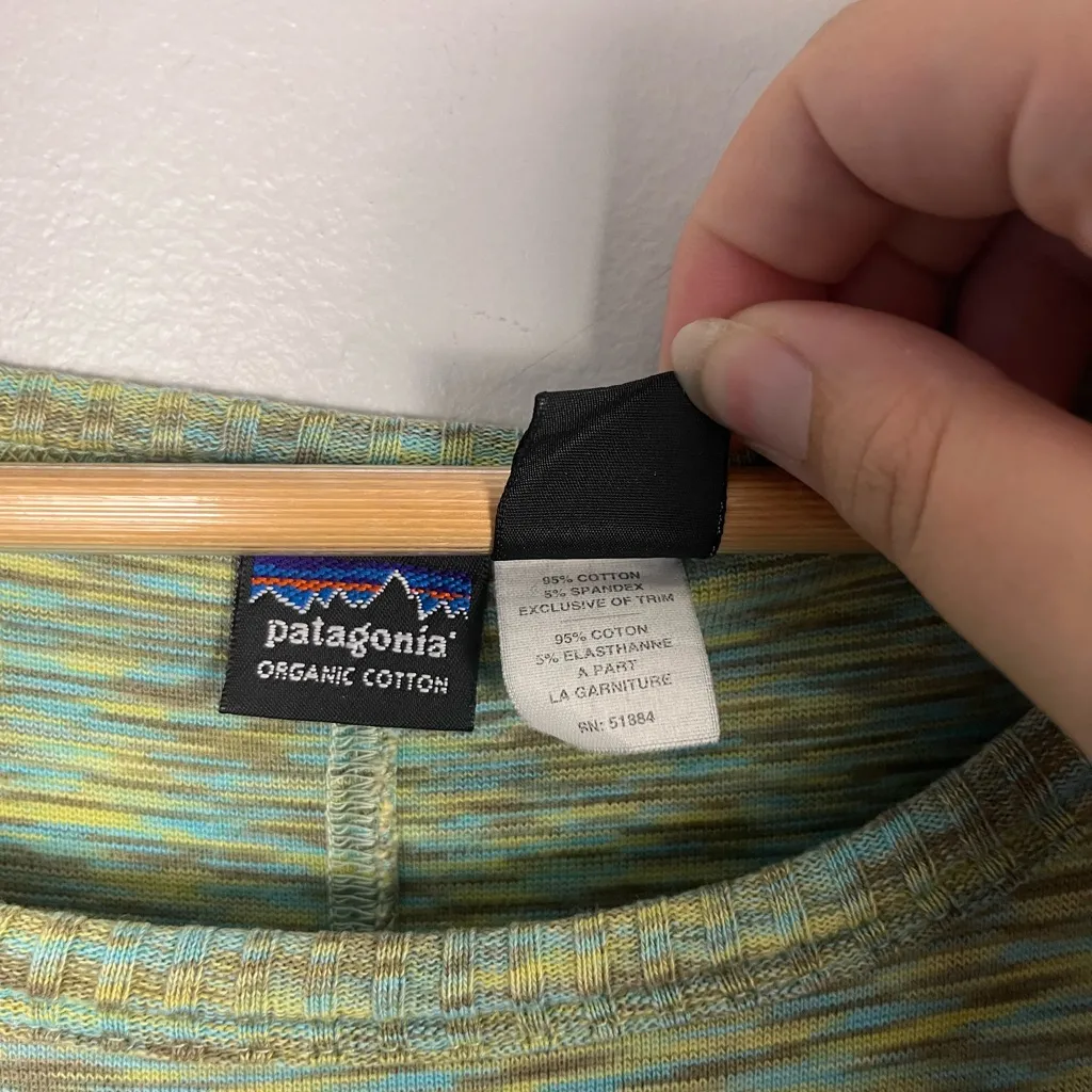 Patagonia high neck green mini dress size medium cotton hiking outdoors - Image 3