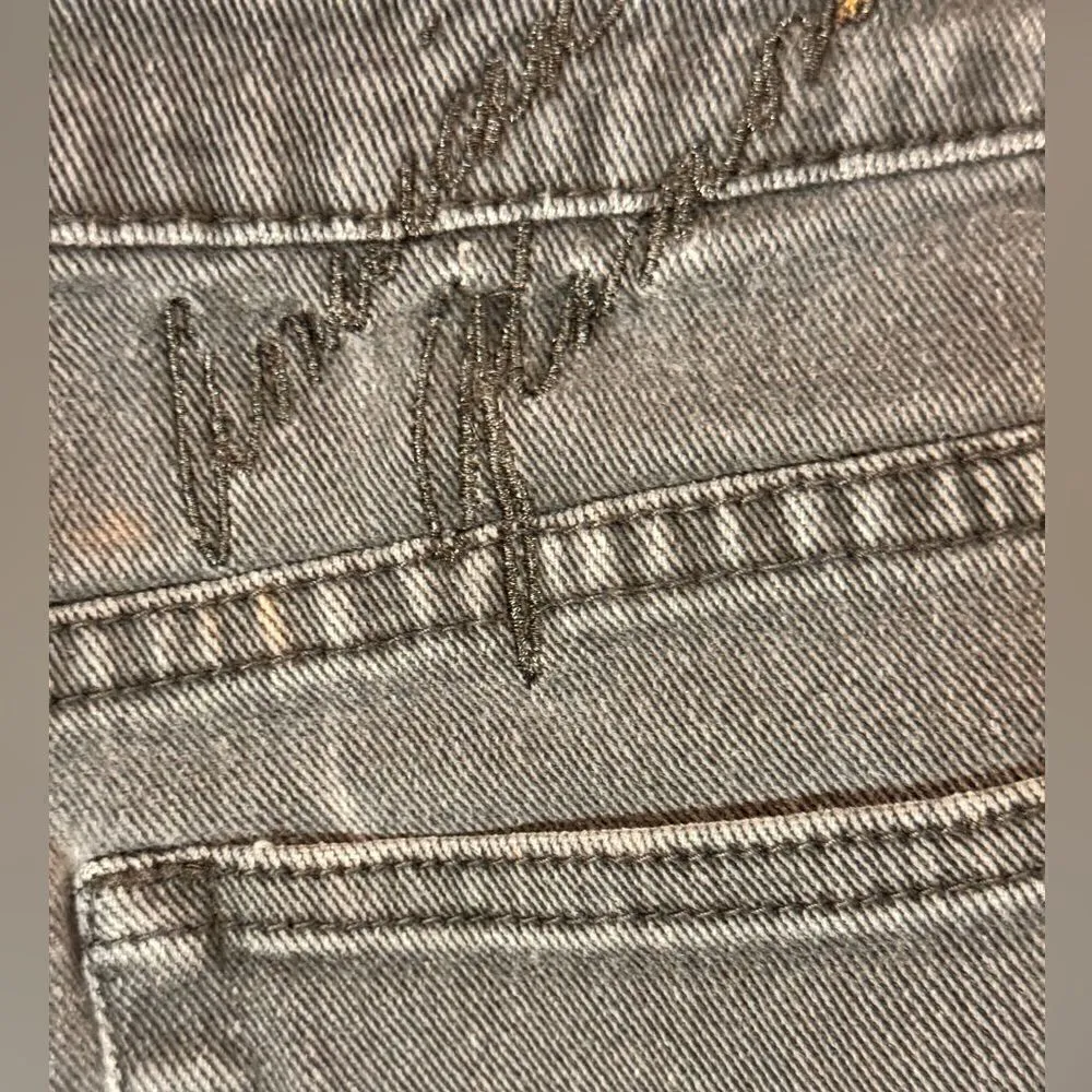 Badgley Mishka American Glamour Straight Black Denim‎ Jeans Size 14 - Image 7