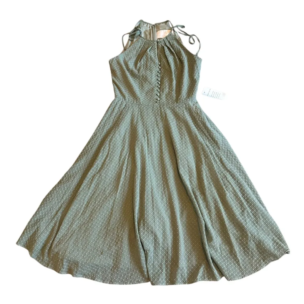 Gal Meets Glam Lenore Sage Green Sleeveless Dress A-Line Textured Size 4 NWT - Image 2