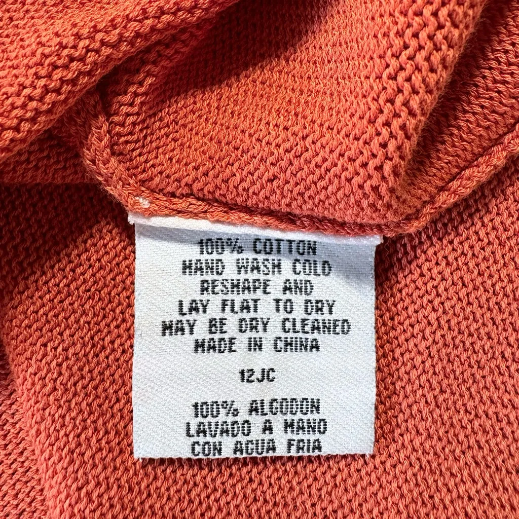 Eileen Fisher Fine Organic Cotton Cardigan ~ Burnt Coral Size 2X🧡 - Image 8