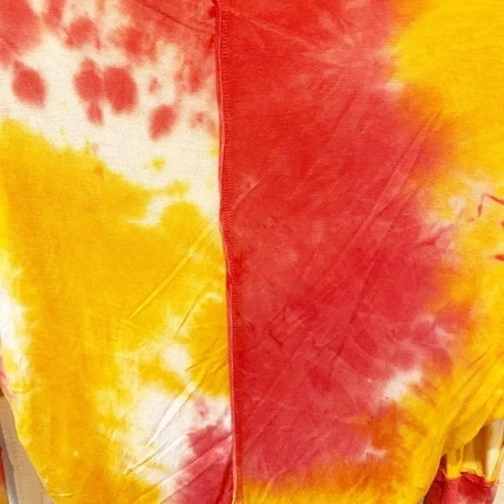 Tie Dye Dolman Womens Small Top‎ Long Sleeve Red and Yellow Trendy Comfy - Image 9