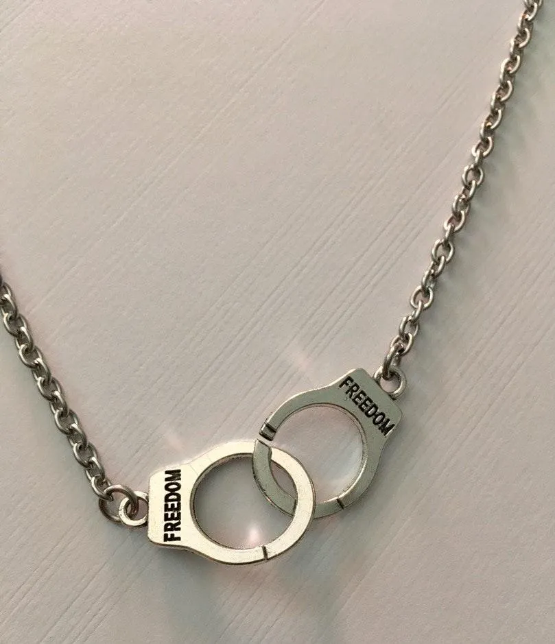 Freedom Handcuff Necklace Silver - Image 6