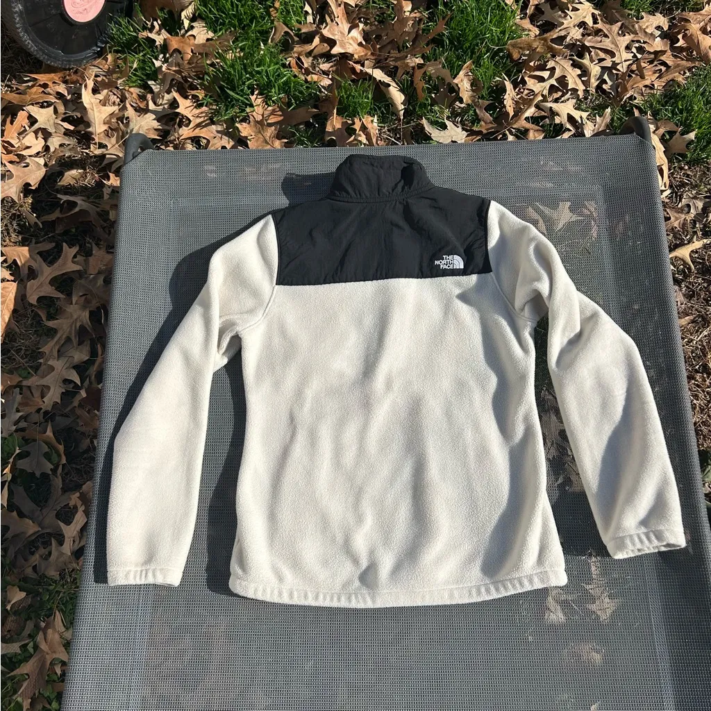 Womens The North Face quarter zip Ladies Fleece Jacket Black White size small - Image 8