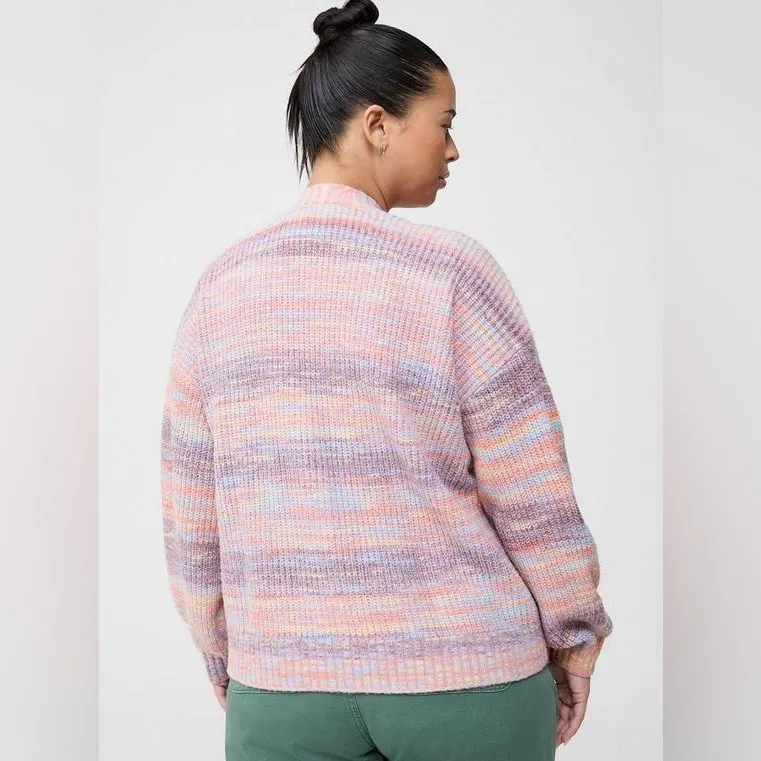 Torrid Spacedye Pastel Rainbow Drop Shoulder Cardigan - Size 28 (5) - Image 2