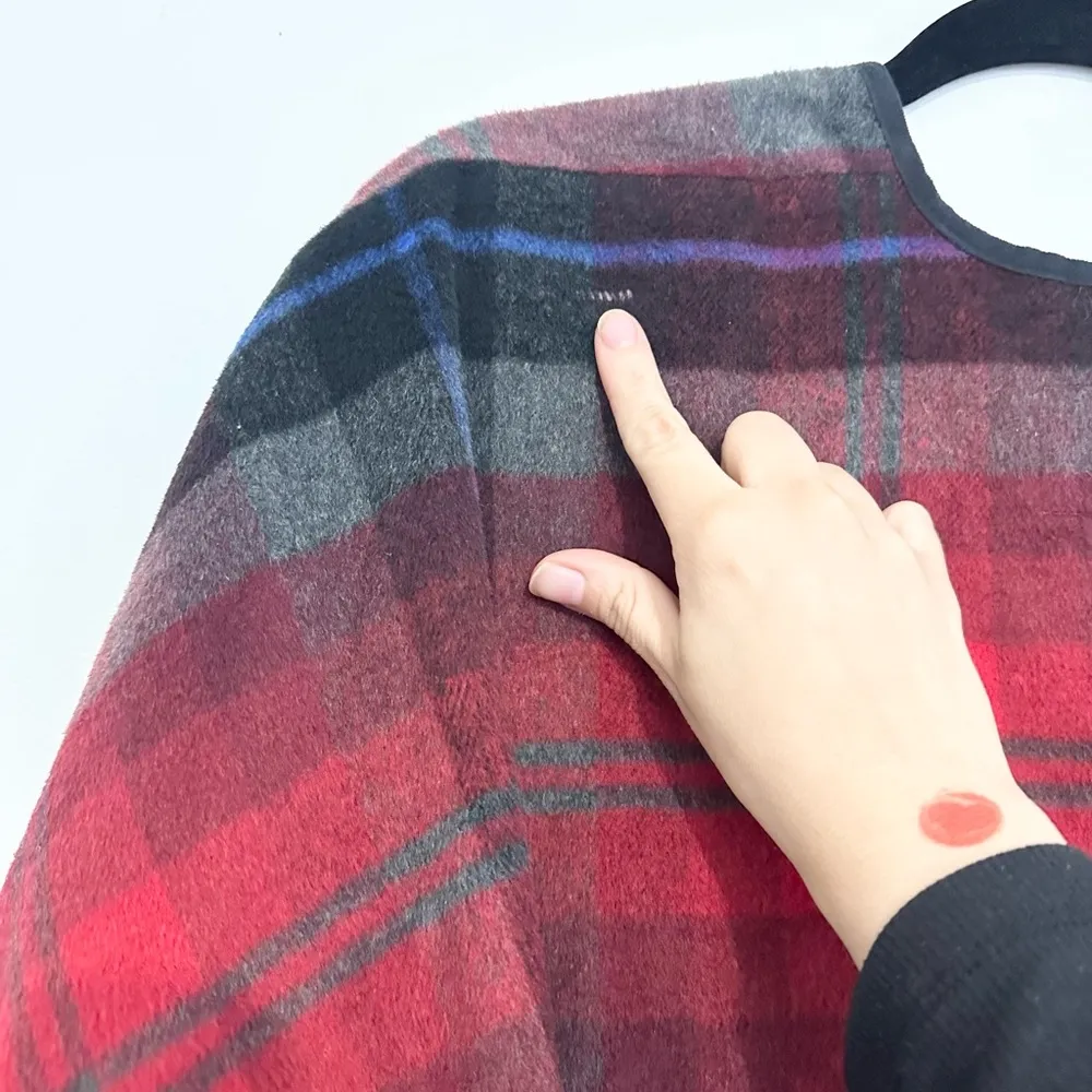 Old navy XS plaid poncho fleece red cozy winter aspen holiday - Image 4