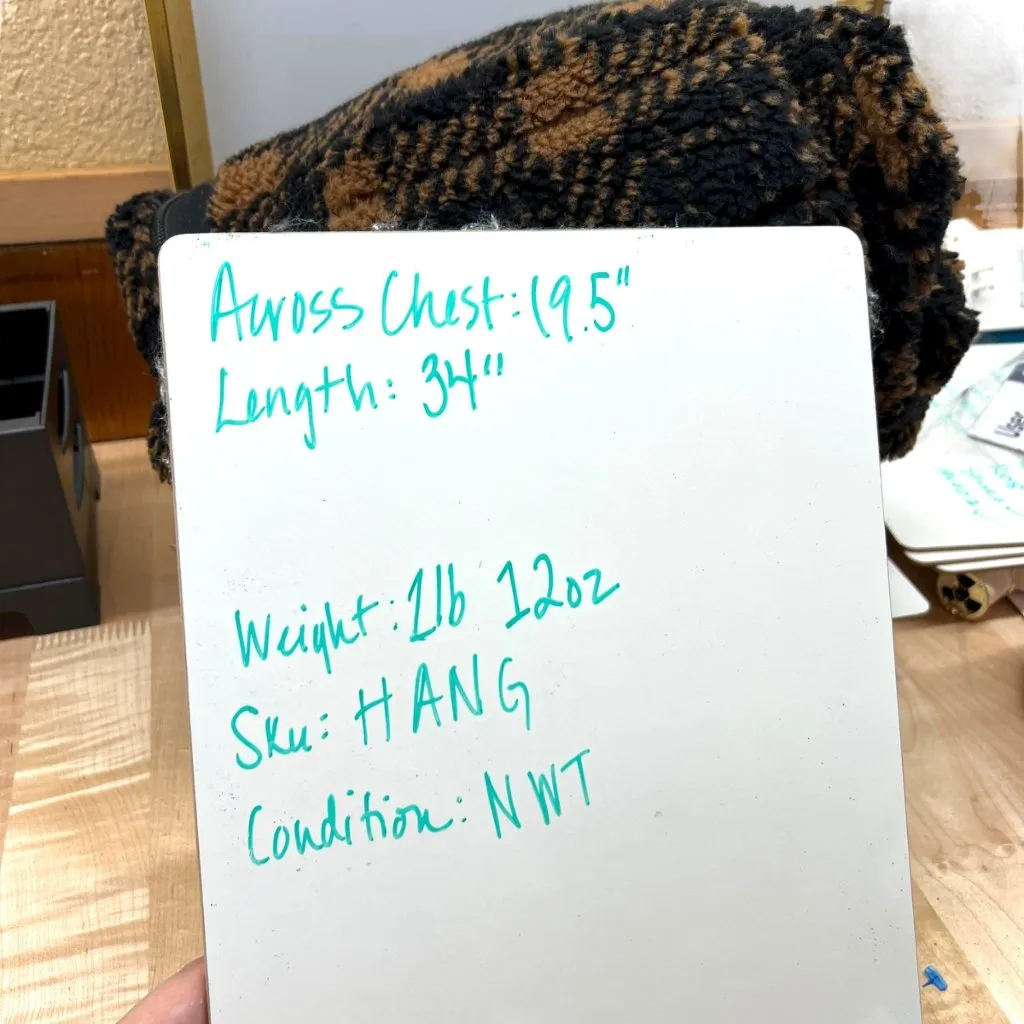 Saltwater Luxe Plaid Faux Fur Coat Jacket Black Brown Cinnamon Size Small NWT - Image 15