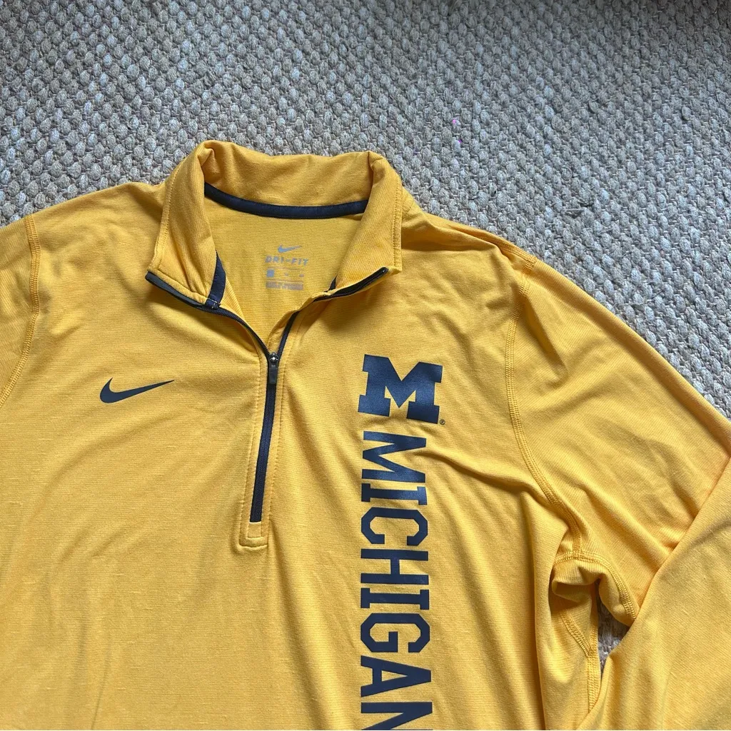 Women’s Nike Dri-Fit Quarter Zip Long Sleeve University of Michigan Gold yellow - Image 2