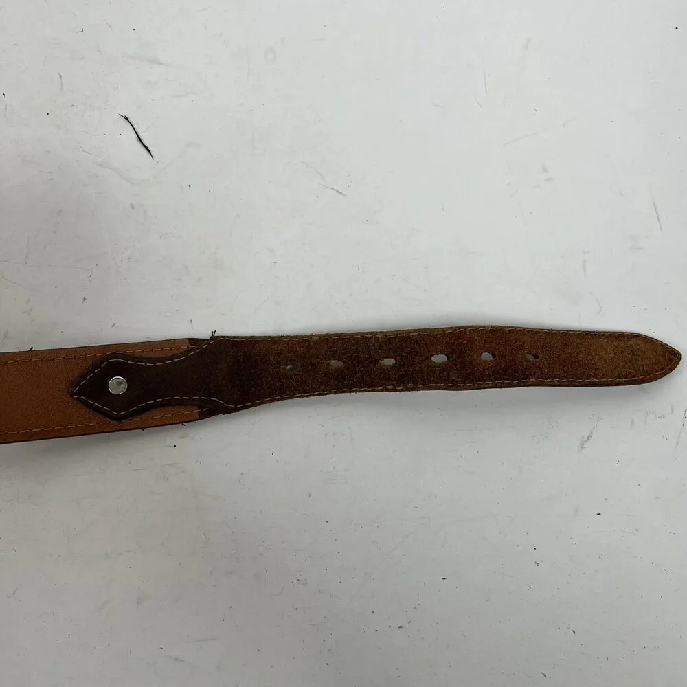 Vtg Silver Creek Sz 28 Belt USA Southwest Genuine Leather Native Rainbow Women’s Brown - Image 7