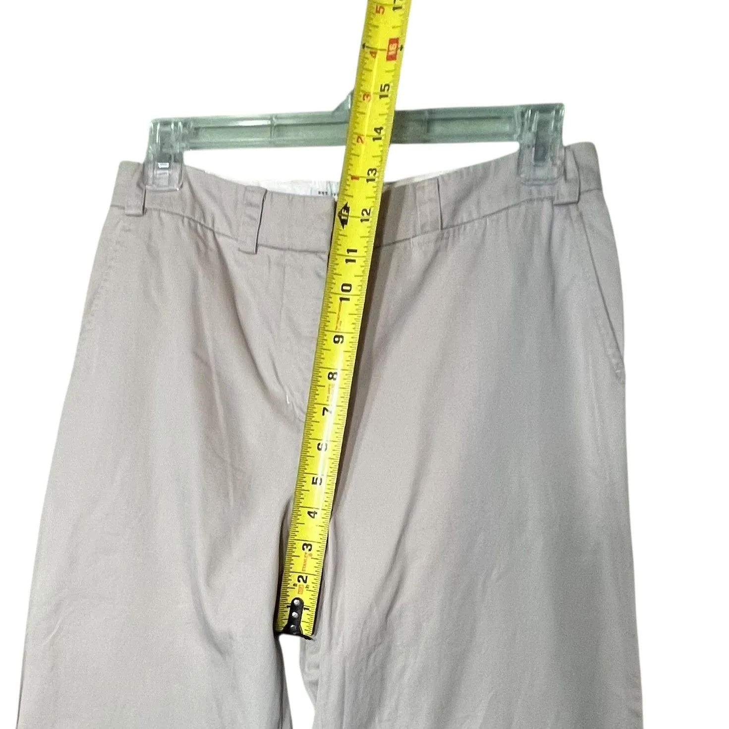 AX Armani Exchange Wide Leg Chino Pants Women's Size 0 Beige High Rise Casual - Image 7