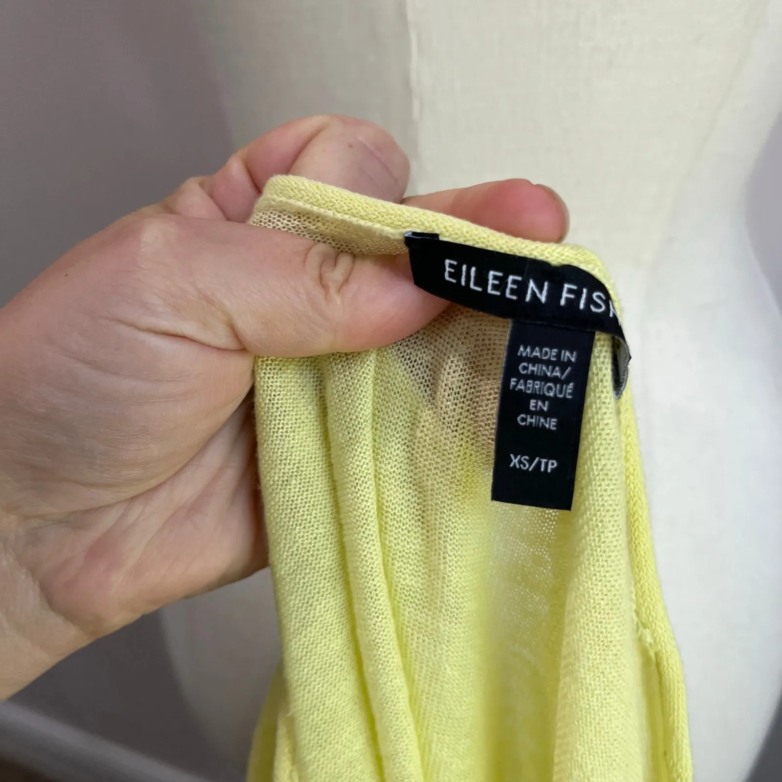 Eileen Fisher Organic Linen Cotton Blend Top Yellow Boxy Tee XS - Image 4