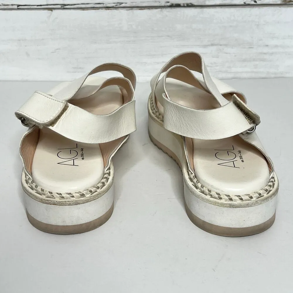 AGL Marta Cris Cross White Sandals Shoe Size 9.5 - Image 5