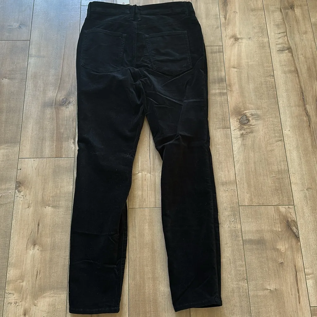 NWT Good American Good Legs Exposed Zipper Black Velvet - Size 12 / 31 - Image 6