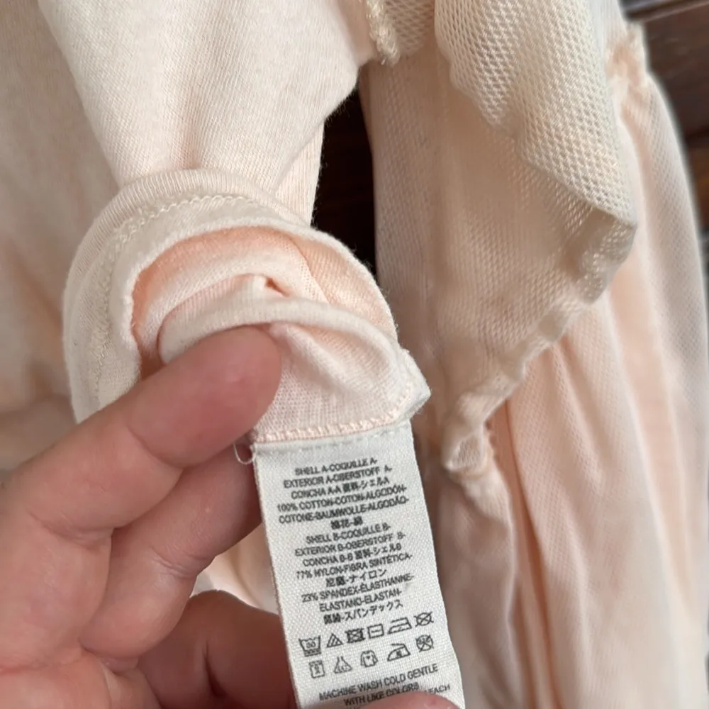 Free People cotton mesh tulle shirt blush pink XS oversized still got it tee - Image 5