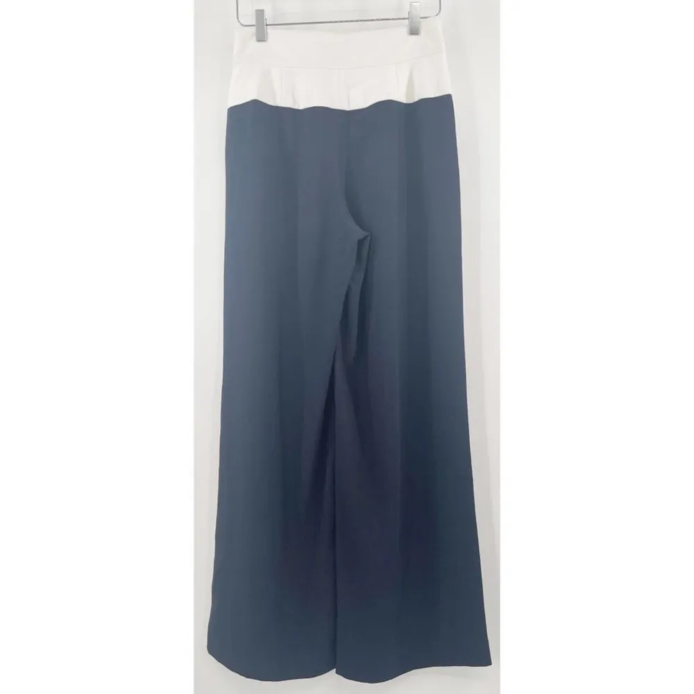 JOIE Analina Trouser Pants Navy & White High Waisted Business Wide Leg NWT SZ 4 - Image 4