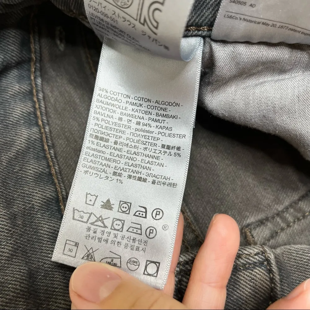 Levi’s 721 Vintage High Rise Grey Cropped Distressed Hem Jeans Size 27 - Image 8