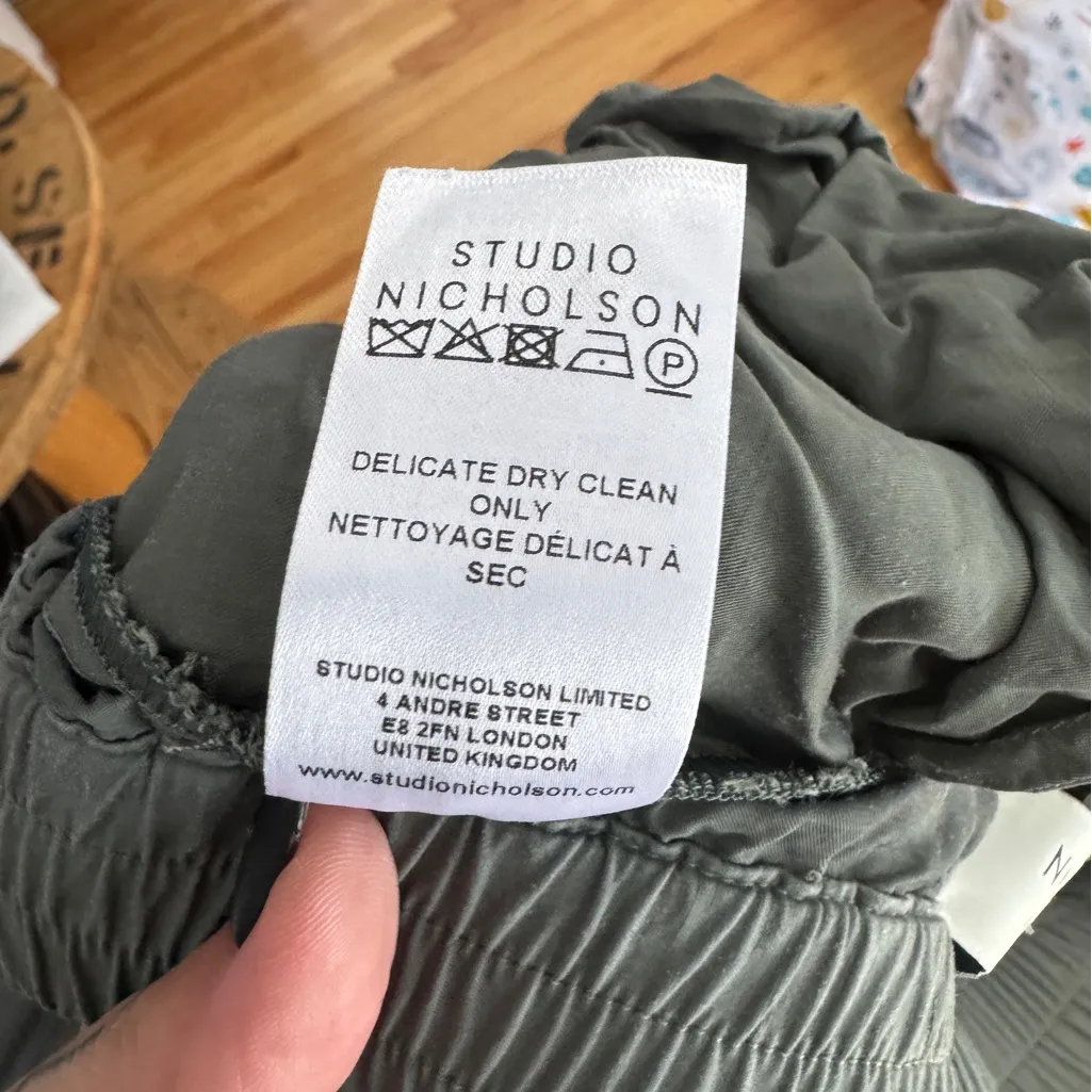 Studio Nicholson Tapered Gia Drawstring Trousers Green Size 4 - Image 8