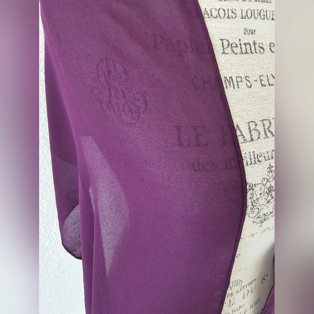 Sheer Long Neck Purple Scarf Wrap - Image 3