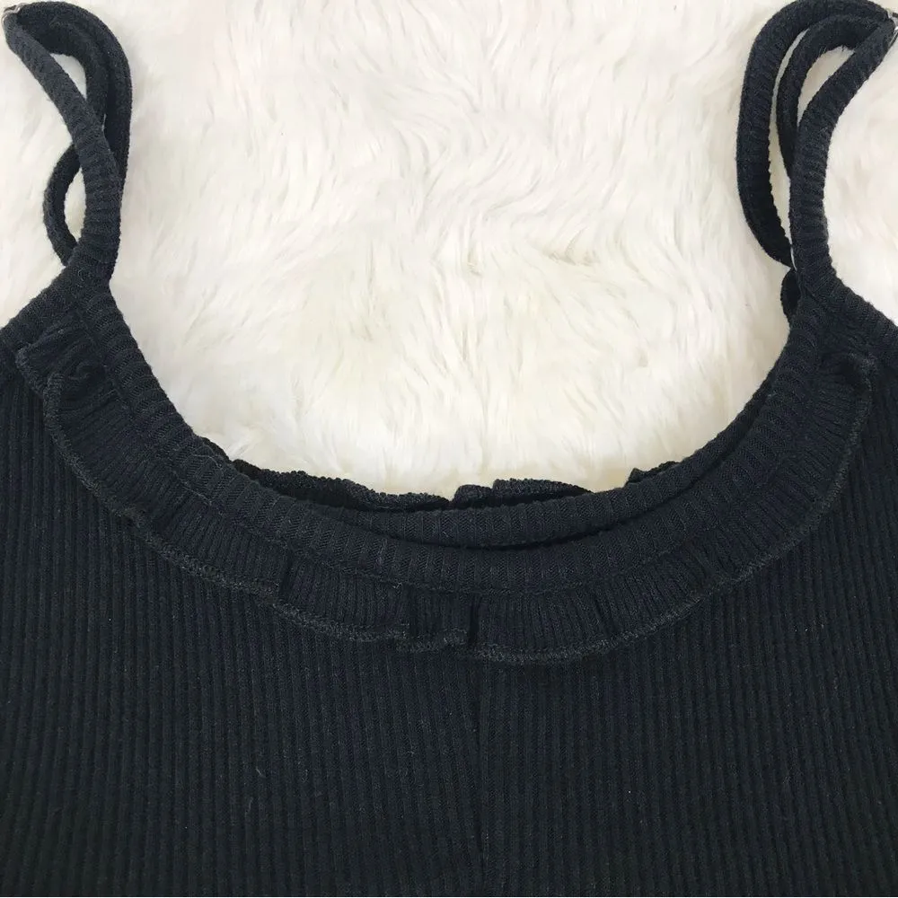 CHASER Black Ribbed‎ Babydoll Maxi Dress Sleeveless Empire Waist Size Small New - Image 6