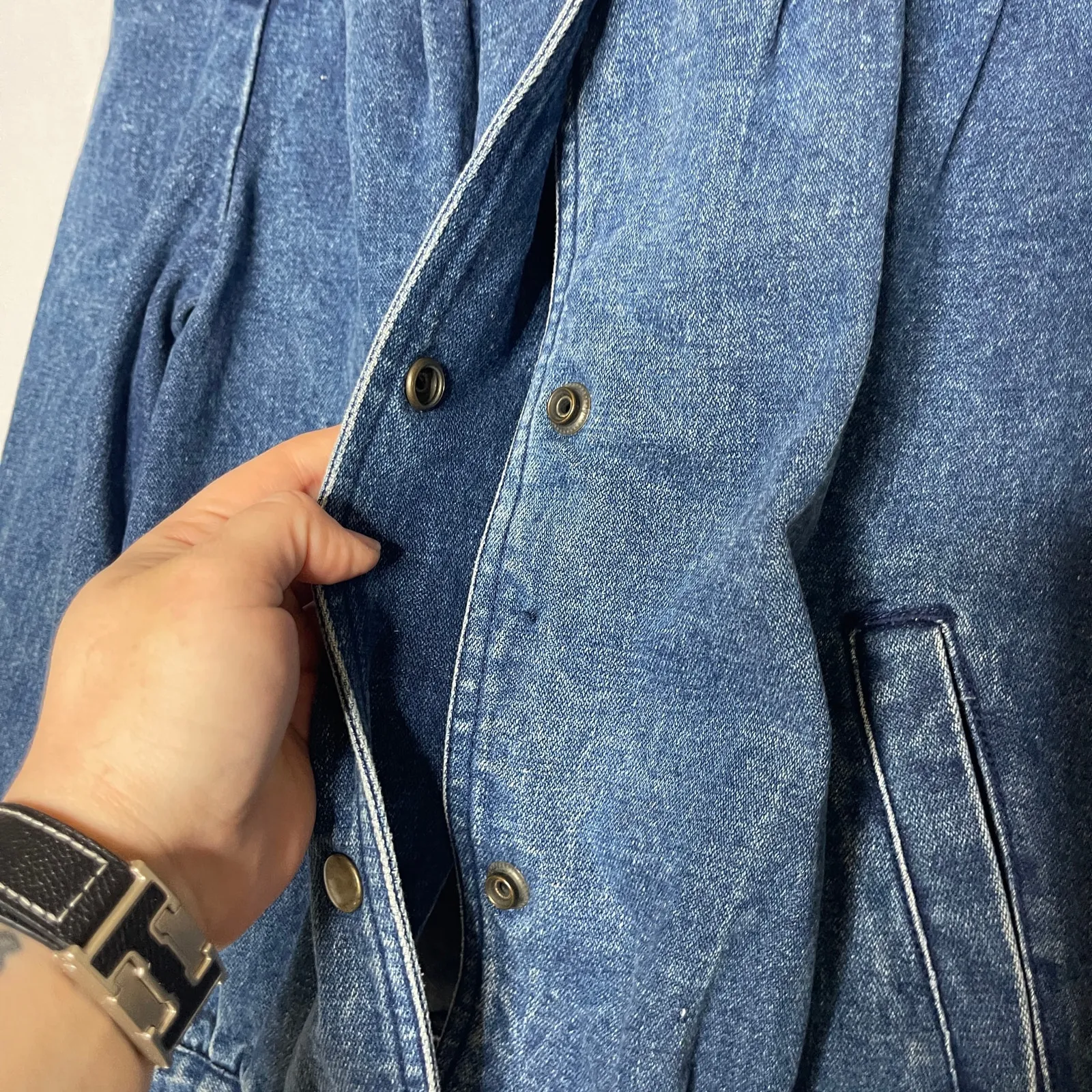 Vintage denim blue 90th Y2K jacket Sz S - Image 4