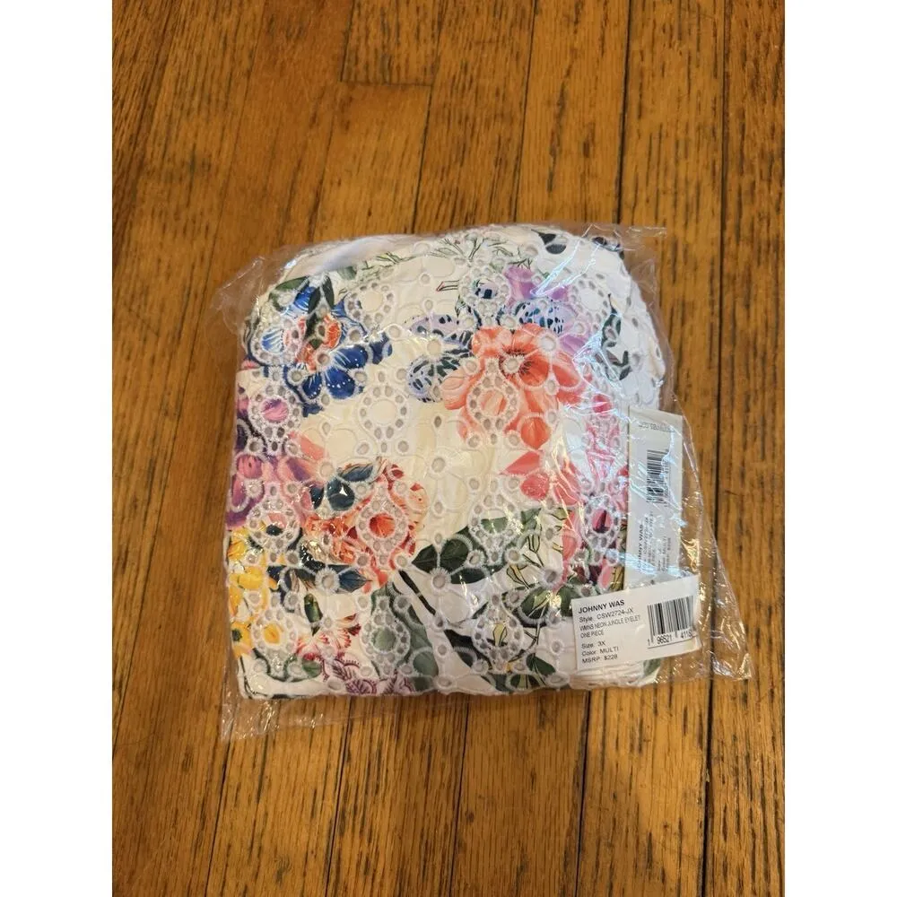 NWT Johnny Was Neon Jungle Eyelet One Piece Swimsuit Size 3X $228 - Image 6