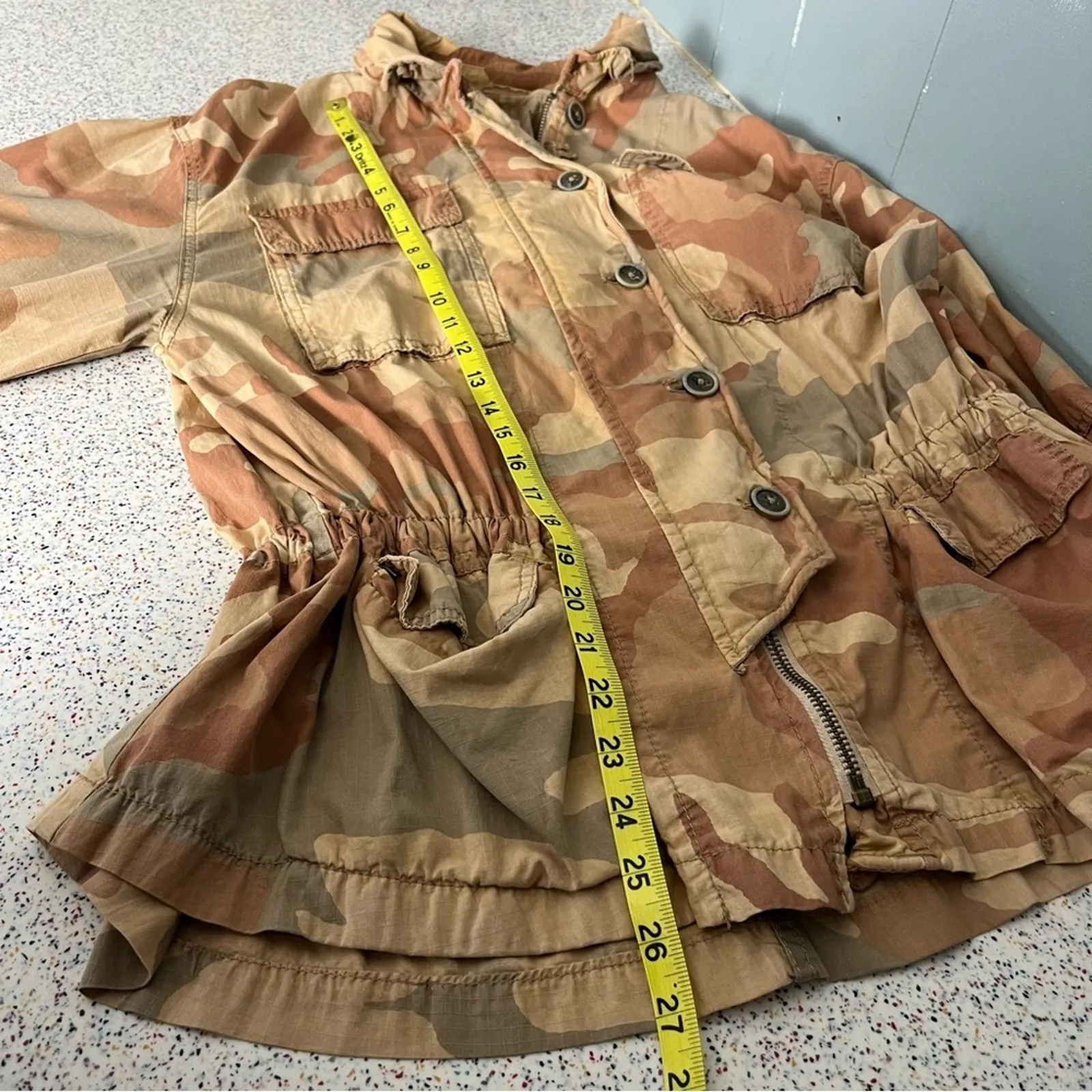 Free People Lead The Way Camo Lightweight Utility Jacket Taupe Tan Women’s XS - Image 10