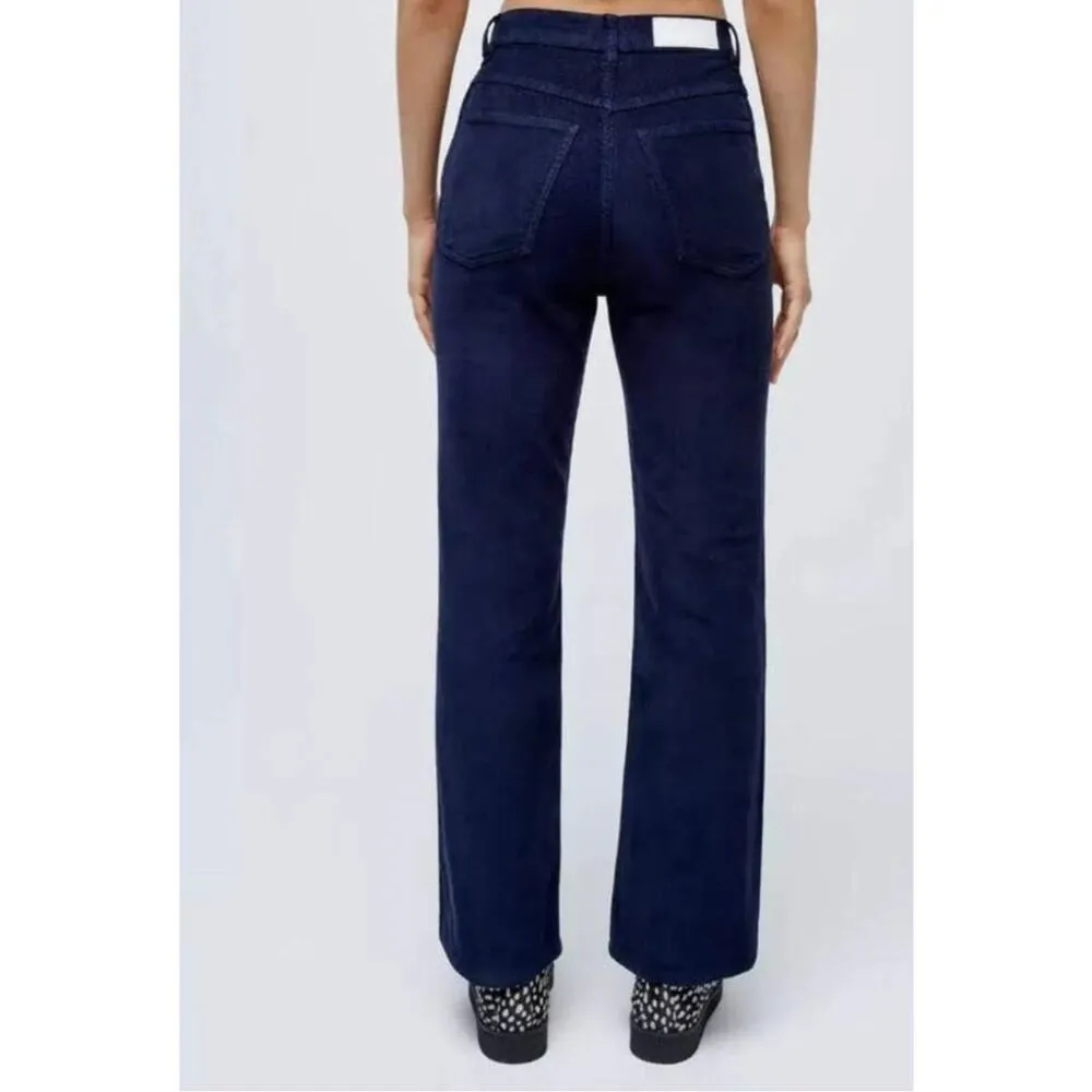 RE/DONE Collections Corduroy 70 Orginals Pocket Loose Flare navy blue sz 24 - Image 2