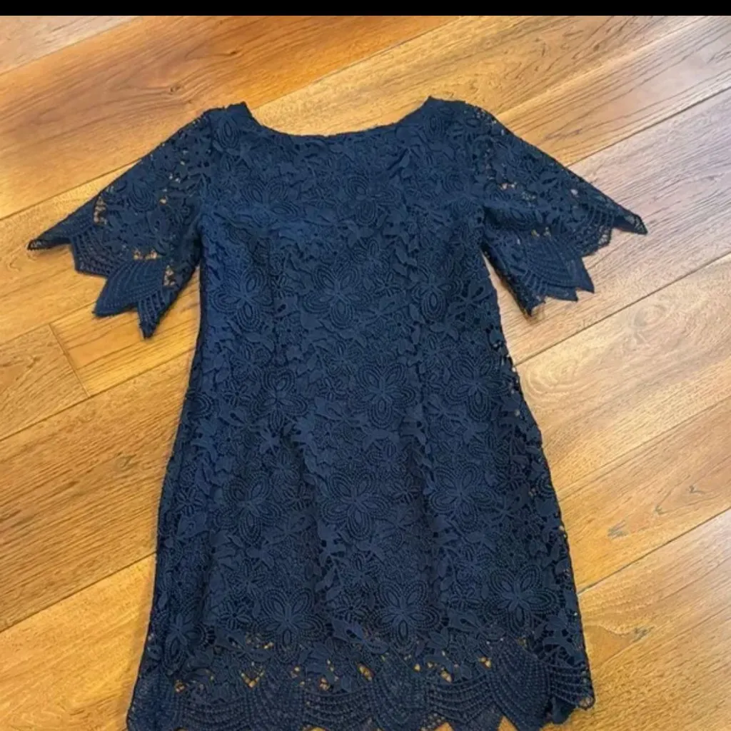 Anthropologie Charleston Lace blue mini dress size 6 - Image 6