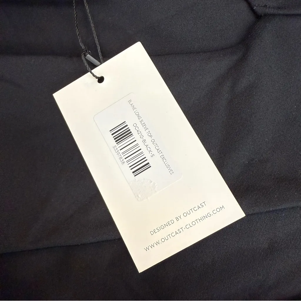 Outcast Size S Blaine Buckle Cutout Long Sleeve Top Black Alternative Punk NWT‎ - Image 4